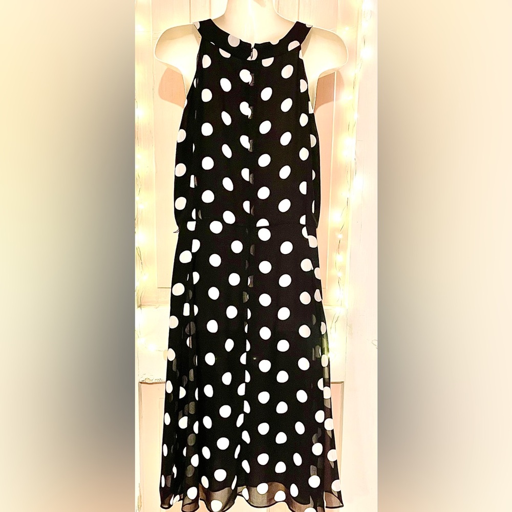 Tommy Hilfiger darkest navy blue and White Polka Dot Dress size 16 - Picture 2 of 2